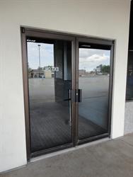 The exit doors, on the left of the lobby windows. - , Utah