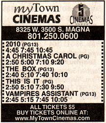 Newspaper for the 5 Star Cinemas in Magna, Utah in 2009. - , Utah