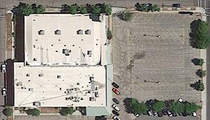 The last aerial photo of the Central Square theater on Google Earth before the building was demolished. - , Utah