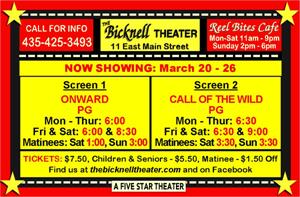 <em>Onward </em>and <em>Call of the Wild</em> were scheduled for the week of 20 March 2020, before the theater closed because of COVID-19. - , Utah