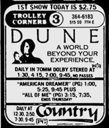 'Dune' in 70MM Dolby Stereo at Trolley Corners. - , Utah