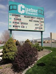 The sign of the Cinefour Theaters. - , Utah
