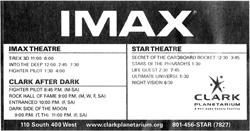 Advertisement for the IMAX Theatre and Star Theatre at the Clark Planetarium.
