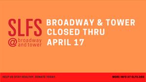 Graphic on the Salt Lake Film Society's Facebook page on March 13, the day the theaters closed.</p>
<p>"Broadway & Tower Closed thru April 17.  Help us stay healthy, donate today.  More info at slfs.org." - , Utah