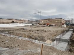 The foundation for a smaller auditorium, at the very southwest corner of the new building. - , Utah