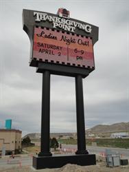 A sign for Thanksgiving Point, just south of the theater. - , Utah