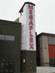 The new entrance on the south side of the building features a vertical "Megaplex" sign. - , Utah