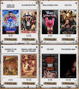 Showtimes from the Redwood Drive-In's website as it reopens for the season amid the COVID-19 pandemic. - , Utah