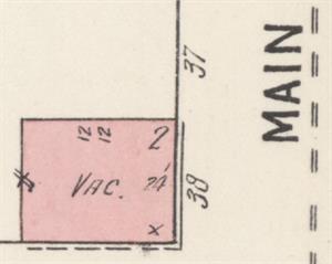 A simple floorplan of a square building on Main Street, Panguitch. - , Utah