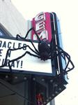 A giant spider, representing Aragog, crawls on the marquee of the Gem Theatre. - , Utah