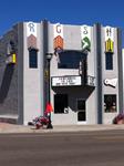 Banners for the four houses of Hogwarts grace the front of the Gem Theatre for the premiere of <span style='font-style: italic;'>Harry Potter and the Deathly Hallows: Part 2</span>. - , Utah