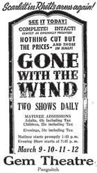 <span style='font-style: italic;'>Gone with the Wind </span>at the Gem Theatre in 1941. - , Utah