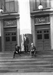 Another view of men on the front steps of the Salt Lake Theatre. - , Utah