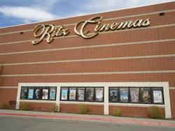 The name of the theater and 15 poster cases adorn the exterior wall of theater 12. - , Utah