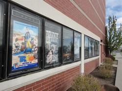 Poster cases along the most prominent exterior wall of the theater. - , Utah