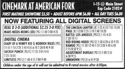 Newspaper ad for the Cinemark at American Fork, "Now Featuring All Digital Screens."