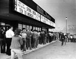 Moviegoers line up at the Mann 6 Theatres in 1983. - , Utah