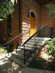 Stairs up to a single door. - , Utah