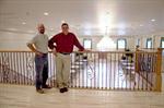 Gene Peckham, chairman of the Fountain Green Heritage Committee, and Mayor Scott Collard stand on the balcony of the dance hall. - , Utah