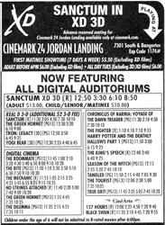 Ad for the Cinemark 24 Jordan Landing, "Now Featuring All Digital Auditoriums." - , Utah