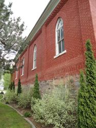 The north exterior wall of the former chapel. - , Utah