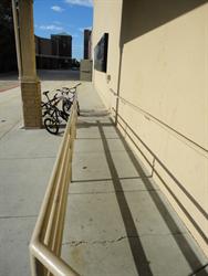 A wheel-chair accessible ramp on the left side of the theater entrance. - , Utah