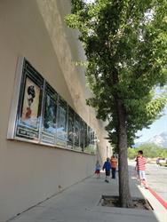 Poster cases along the south wall of the building. - , Utah
