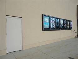 Poster cases and an auditorium exit door, on the west exterior wall. - , Utah