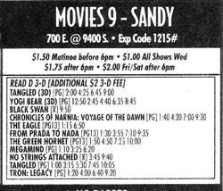 'Tangled' and 'Yogi Bear' in digital 3D at the Sandy Movies 9. - , Utah