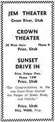 The advertisement is all text, with a checkered border. - , Utah