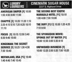 Open day newspaper ad for the remodeled Cinemark Sugar House, featuring Luxury Loungers. - , Utah