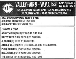 After all first-run Cinemark theaters converted to digital projection, the discount theater at Valley Fair began advertising which movies played in 35 film. - , Utah