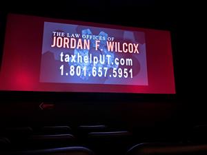 A view of the screen in Theater 3 from the fourth row. - , Utah