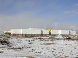 Front of theater during construction, Megaplex 20 at the District, South Jordan, Utah - , Utah