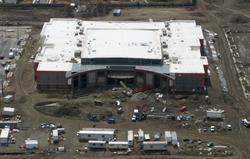 Aerial view of the theater showing the entrance. - , Utah