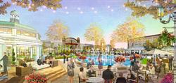 A rendering of the plaza, with the theater entrance at the far end. - , Utah