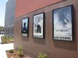 Poster cases on the exterior wall of the theater. - , Utah