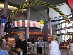 A rainbow of balloons hangs over the box office in the lobby of the Megaplex 13. - , Utah