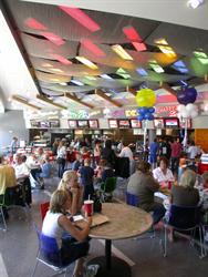 The indoor seating area for the Megaplex 13 food court. - , Utah