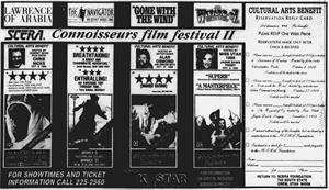 Newspaper advertisement for the Cultural Arts Benefit at SCERA.  The right portion of the ad was a 'reservation reply card', where patrons could mail the form and payment to reserve seats for the series.  - , Utah