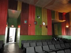 The projection booth has three sets of windows and occupies the space between the two aisles of the auditorium. - , Utah