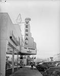 Looking down the sidewalk at the marquee of the Vernal Theatre. - , Utah