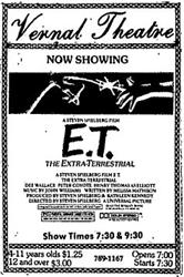 Newspaper advertisement for the Vernal Theatre in 1982. - , Utah