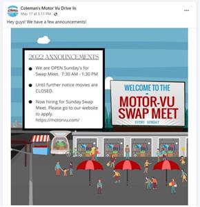 Screenshot of a Facebook post. A graphic shows people at an outdoor swap meet. - , Utah
