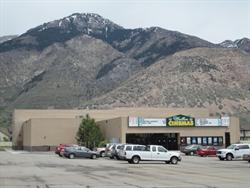 Mountains rise behind the Walker Cinemas. - , Utah