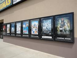 Eight poster cases along the front of the theater. - , Utah