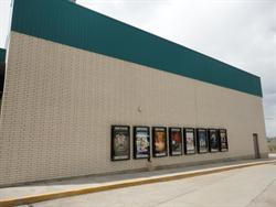 The exterior wall of an auditorium on the right side of the theater entrance. - , Utah