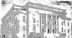 The exterior of Kingsbury Hall before it opened in May 1930.