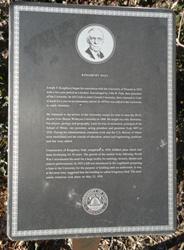 A plaque with a history of Kingsbury Hall, on the sidewalk leading to the ticket office. - , Utah