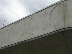 Some remnants of  neon lighting remain along the roof over the entrance. - , Utah